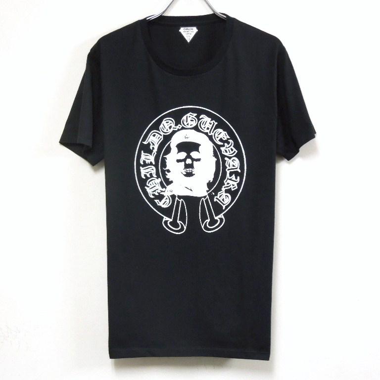 Guevara Skull Old font mark T-shirt Black