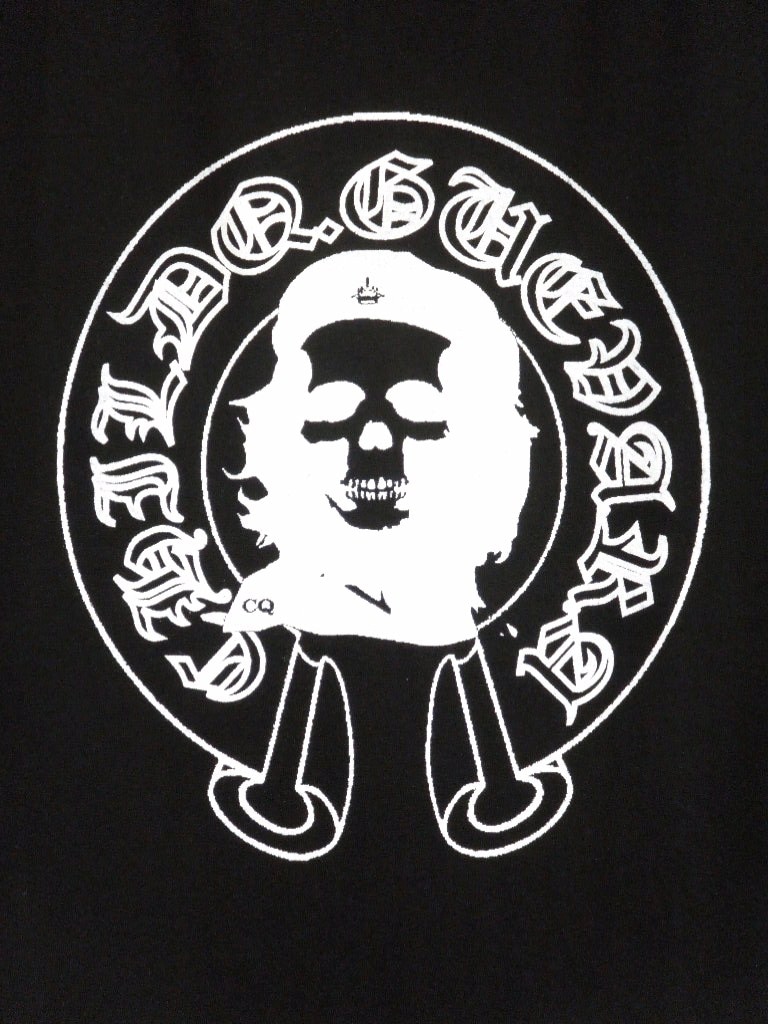 Guevara Skull Old font mark T-shirt Black
