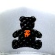 Bear parody Swarovski cap white