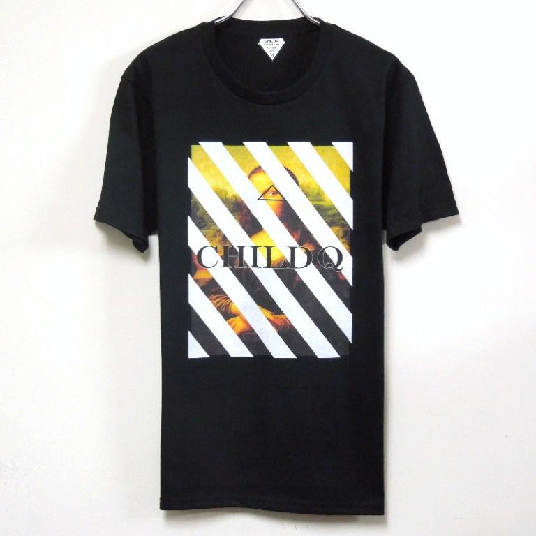 Mona Lisa White Line T-shirt Black