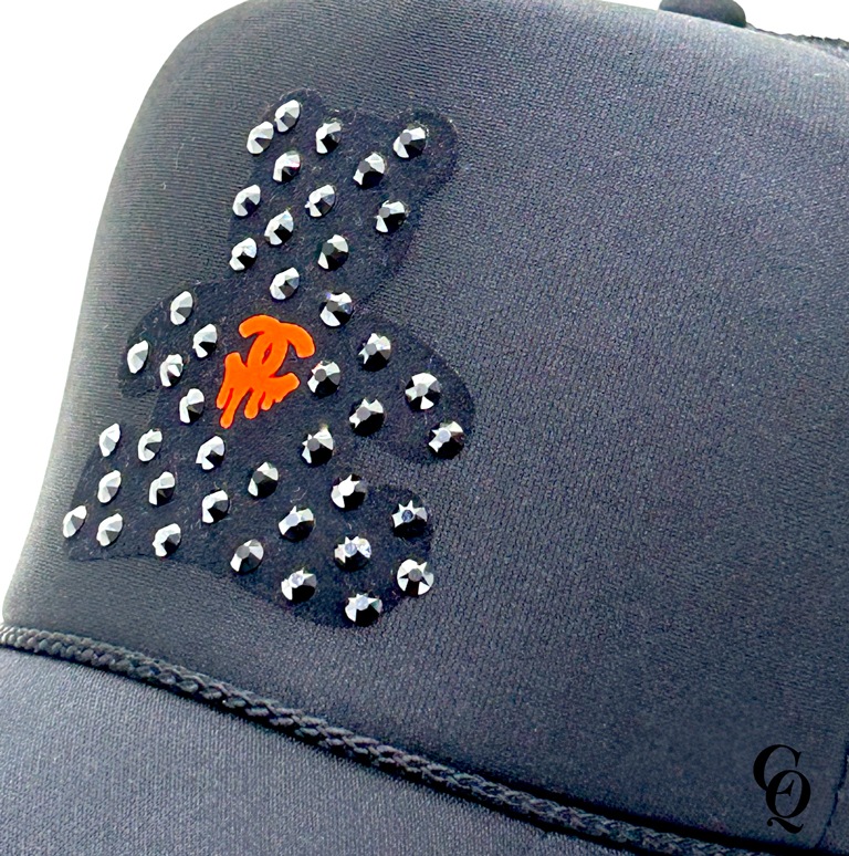 Bear parody Swarovski cap Black