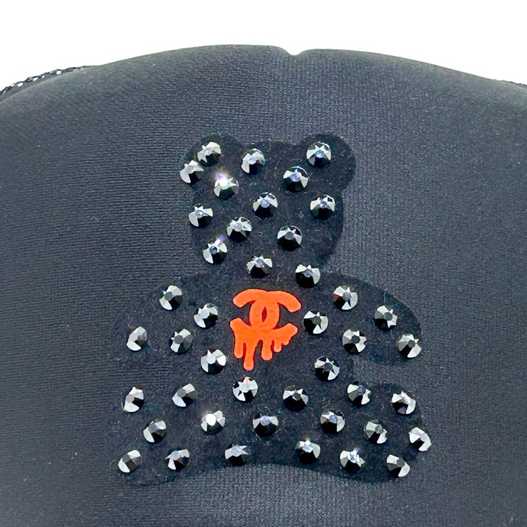 Bear parody Swarovski cap Black