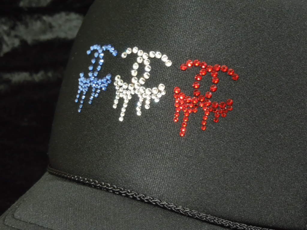 Three Parody Melt Swarovski Cap Black France color
