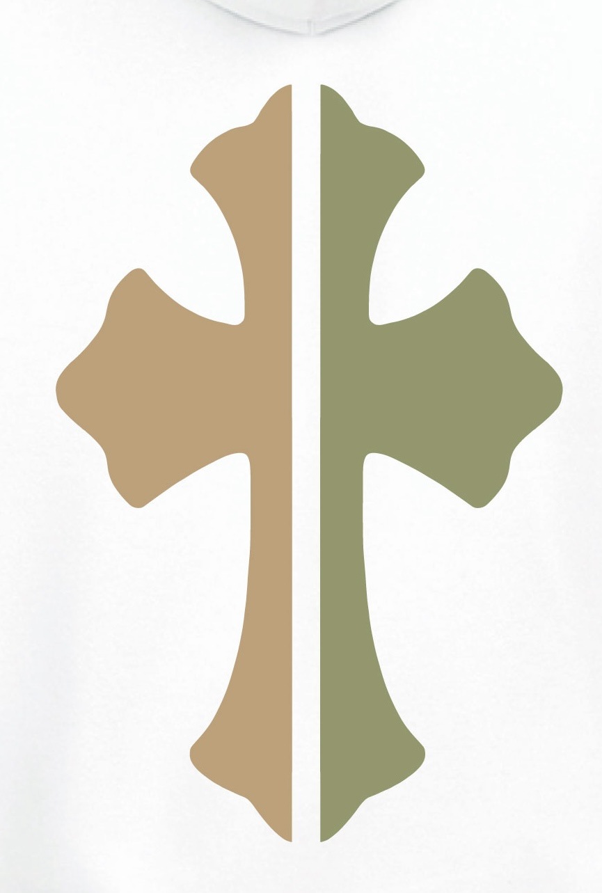 camouflage cross hoodie white