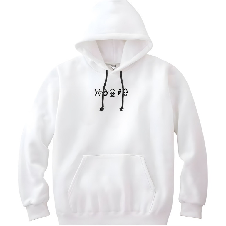 CHILDQ five emblem Hoodie White