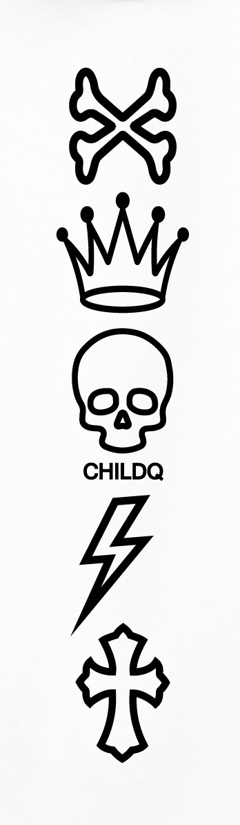 CHILDQ five emblem Hoodie White
