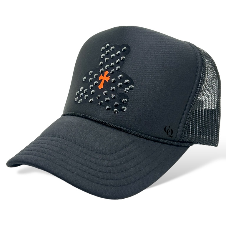 Bear cross Swarovski cap Black