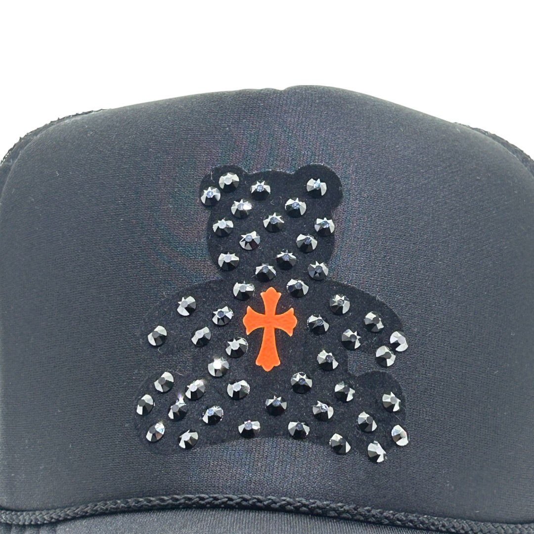 Bear cross Swarovski cap Black