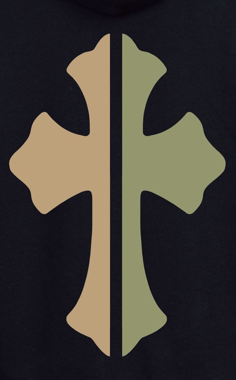 camouflage cross hoodie Black