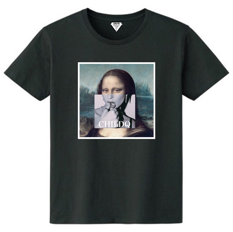 Mona Lisa Lips Black T-shirt