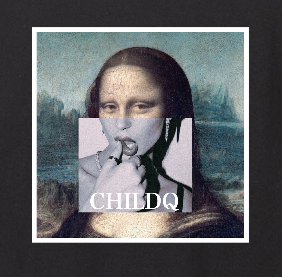 Mona Lisa Lips Black T-shirt
