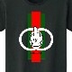 Green Red Line Hand T-shirt Black