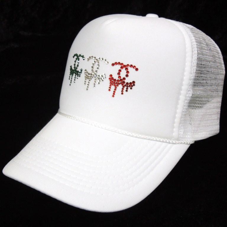 Three Parody Melt Swarovski Cap White Italy color