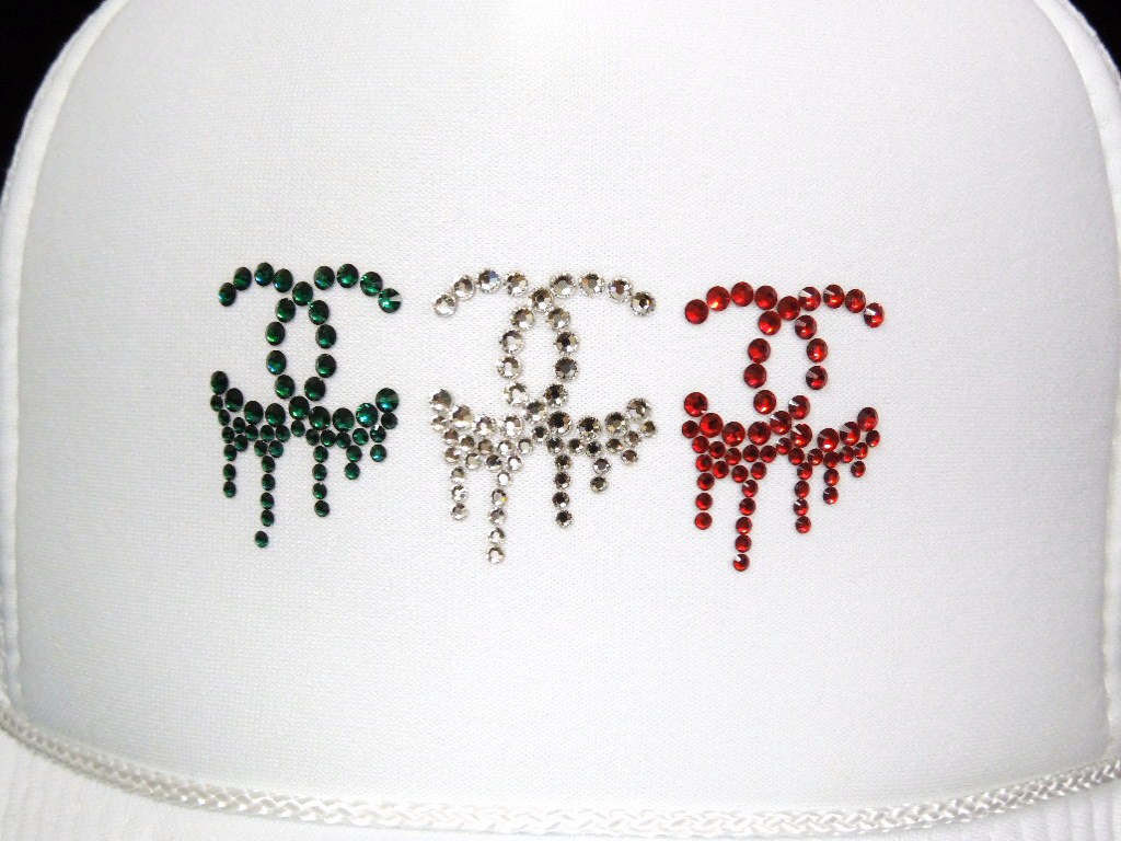 Three Parody Melt Swarovski Cap White Italy color