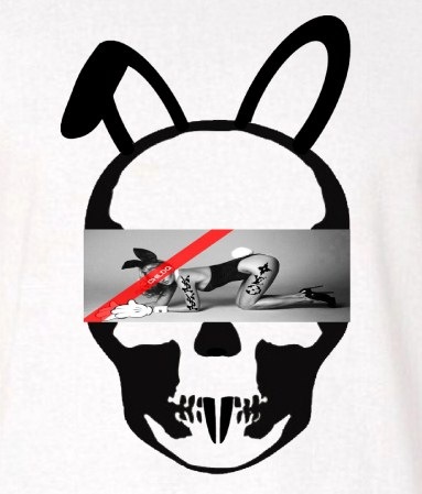 Skull Bunny Tattoo Girl NO.32 Long T-shirt White