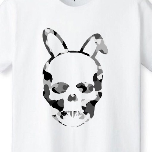 Skull Bunny Camouflage T-shirt White