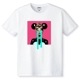 Pop Art Pink Color White T-shirt