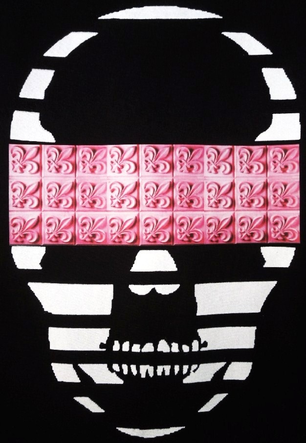 Skull crest monogram Black��Pink