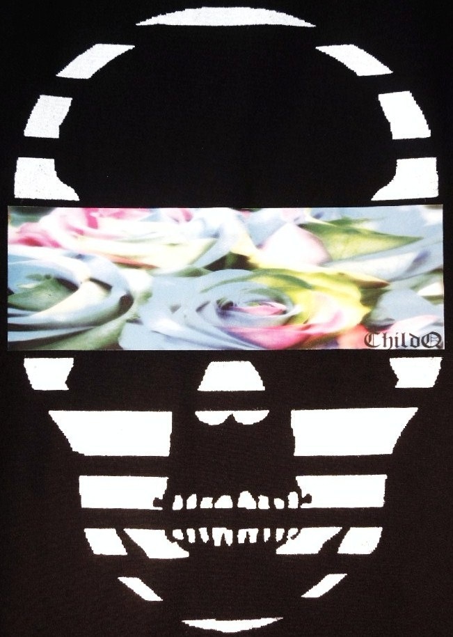 Skull Blue flower��Black