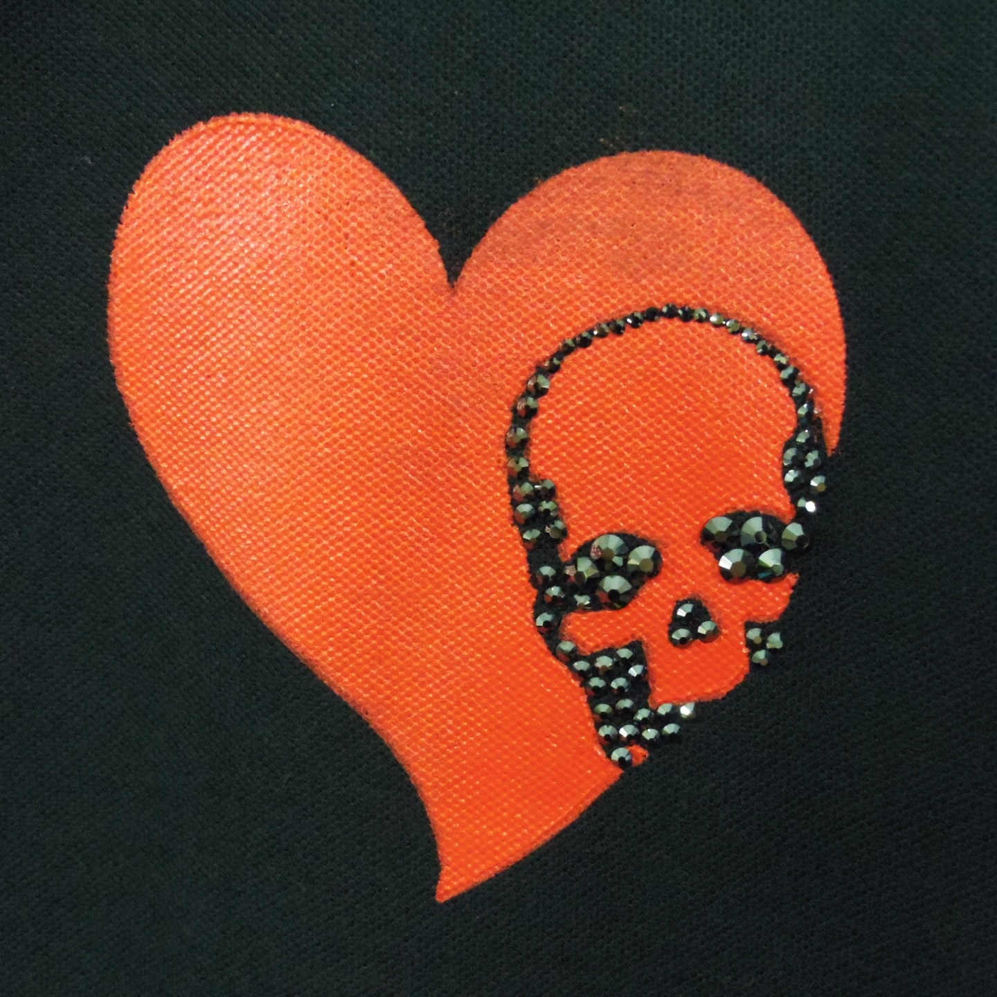 Skull Heart Swarovski polo shirt black�� red