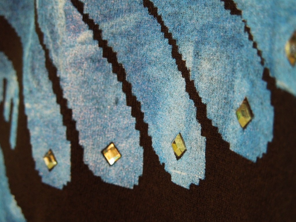 Phoenix Swarovski Long T-shirt Black / blue