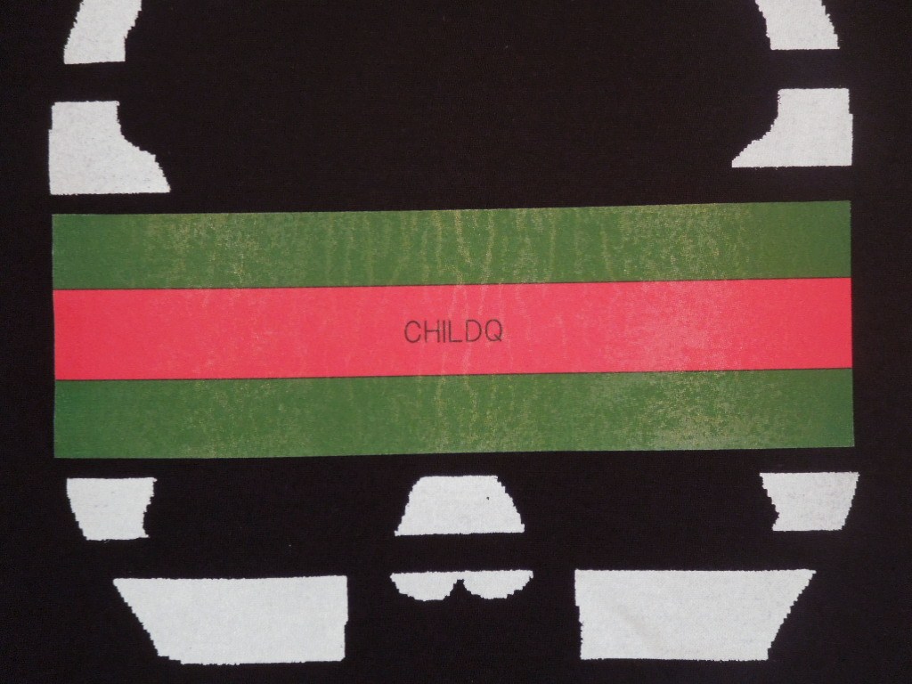 Skull Green Red Line T-shirt black