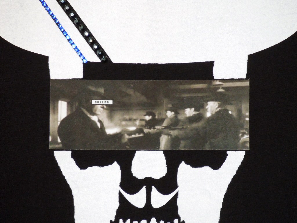 Skull Hat Mafia Swarovski Long T-shirt Black