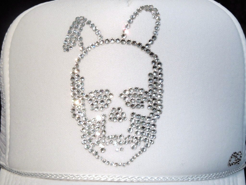 Skull Bunny Swarovski cap��White��White