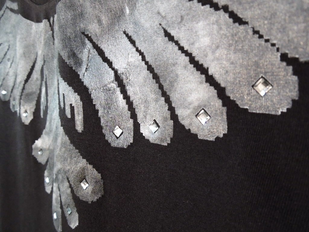 Phoenix Swarovski Long T-shirt Black / Gray