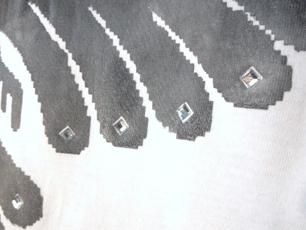 Phoenix Swarovski Long T-shirt white / Gray