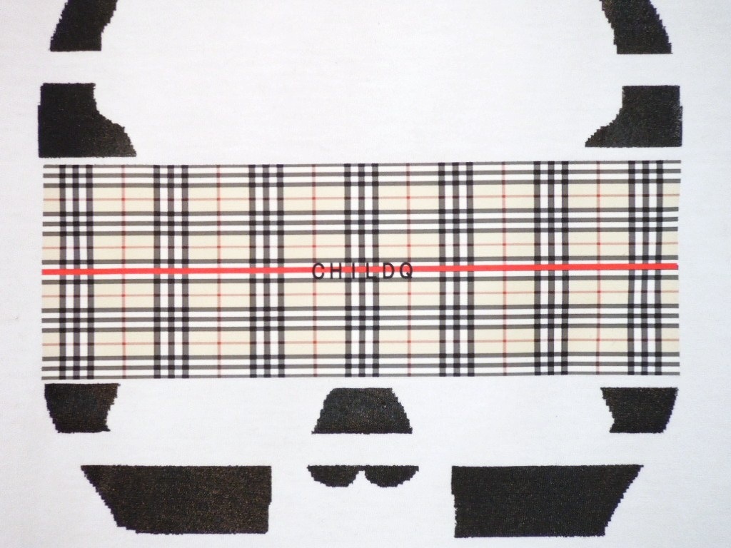 Skull checked pattern Long T-shirt white