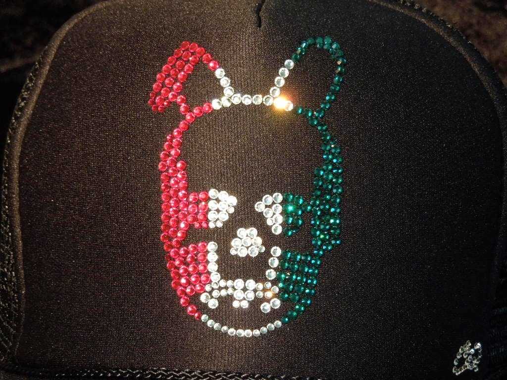 Skull Bunny Swarovski cap��Black��Italy color