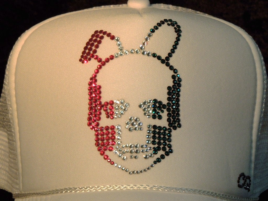 Skull Bunny Swarovski cap��white��Italy color