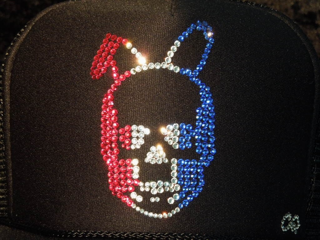 Skull Bunny Swarovski cap��Black��France color