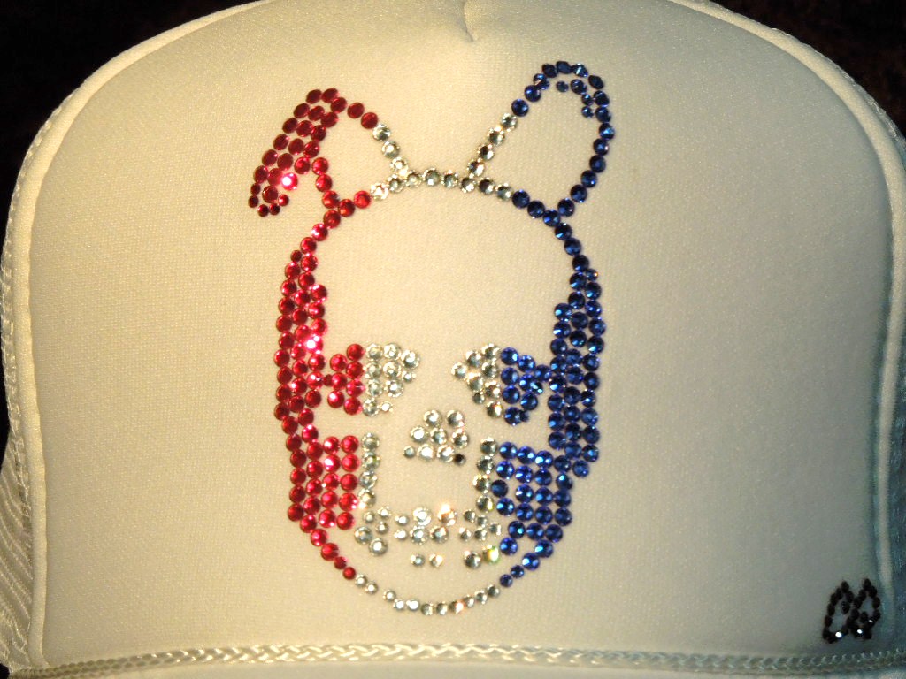 Skull Bunny Swarovski cap��white��France color