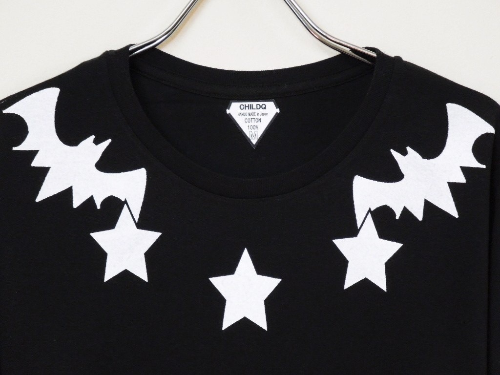 Star bat Long T-shirt black
