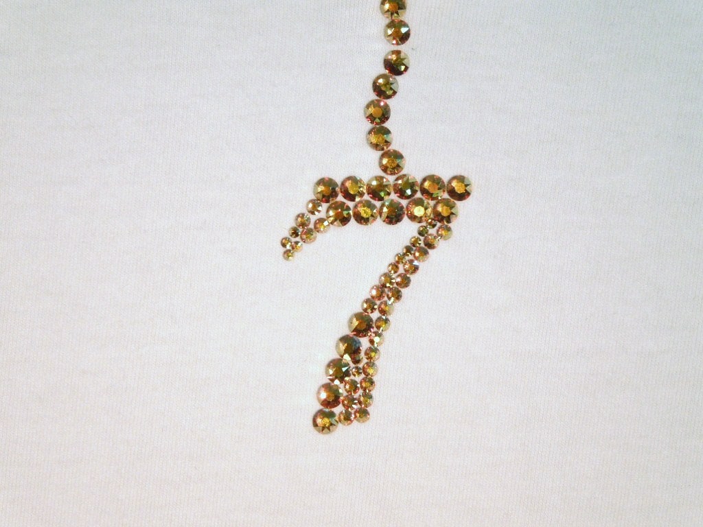 Seven Gold Swarovski necklace T-shirt��White