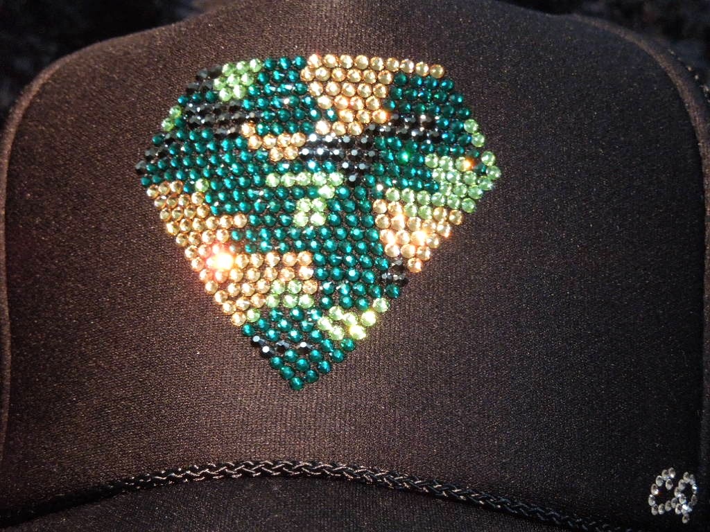 Diamond camouflage Swarovski Cap black