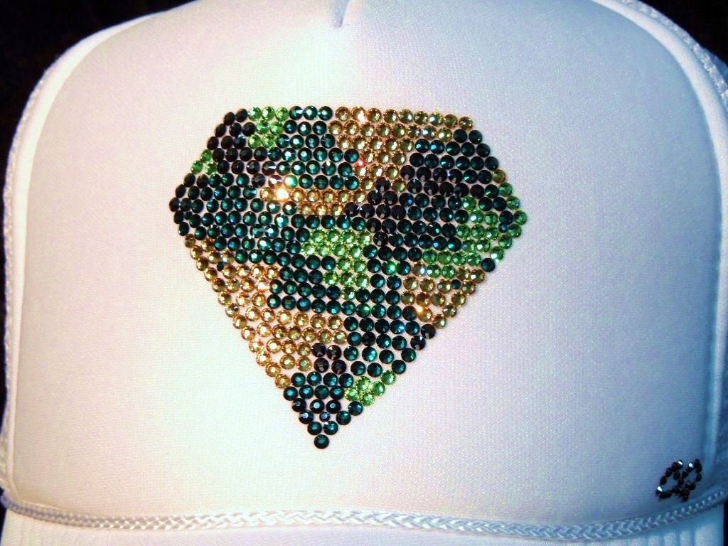 Diamond camouflage Swarovski Cap white