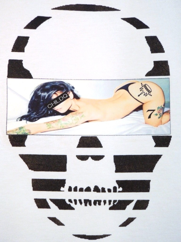 Skull Tattoo Girl NO.�� T-shirt white