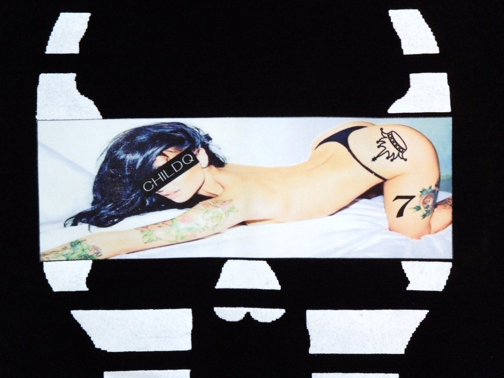Skull Tattoo Girl NO.�� T-shirt Black