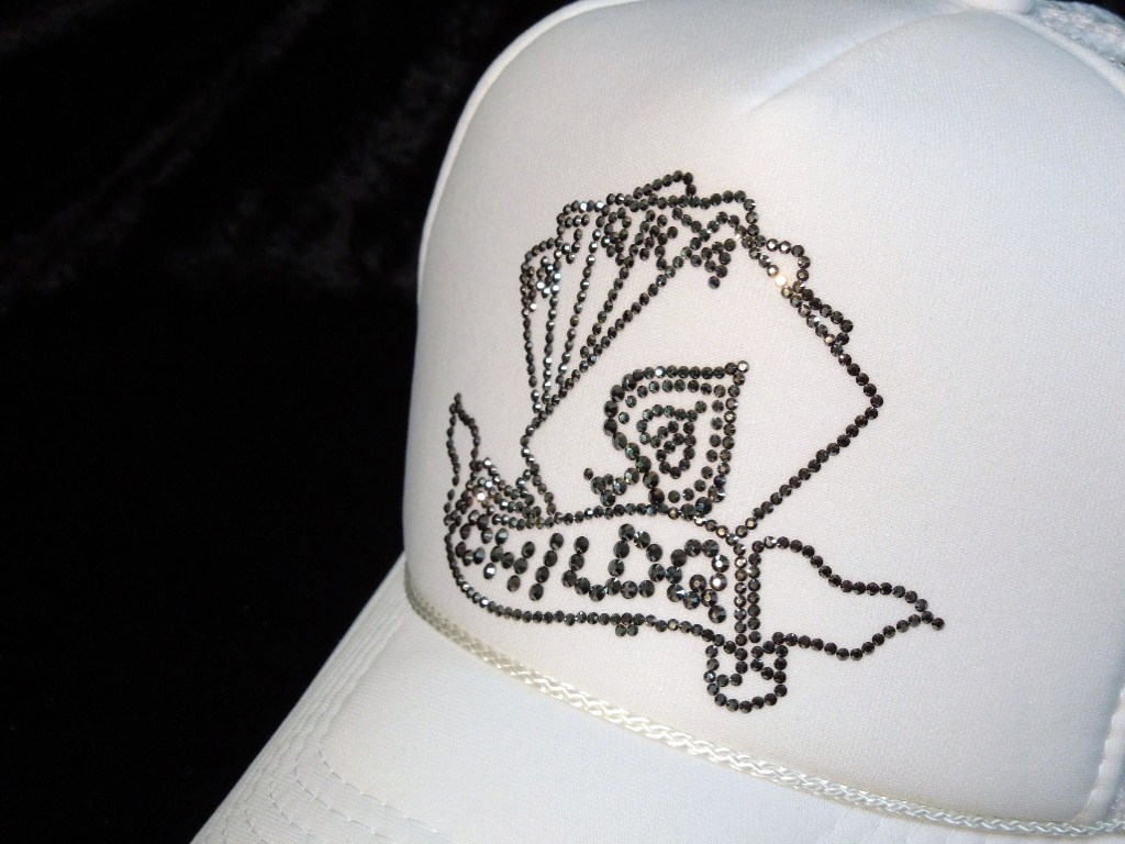 Trump Swarovski cap white