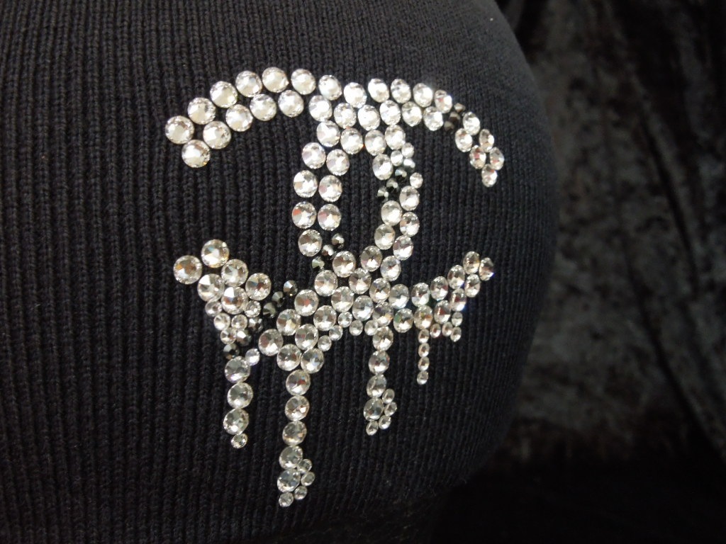 Parody Melting Swarovski knit cap black