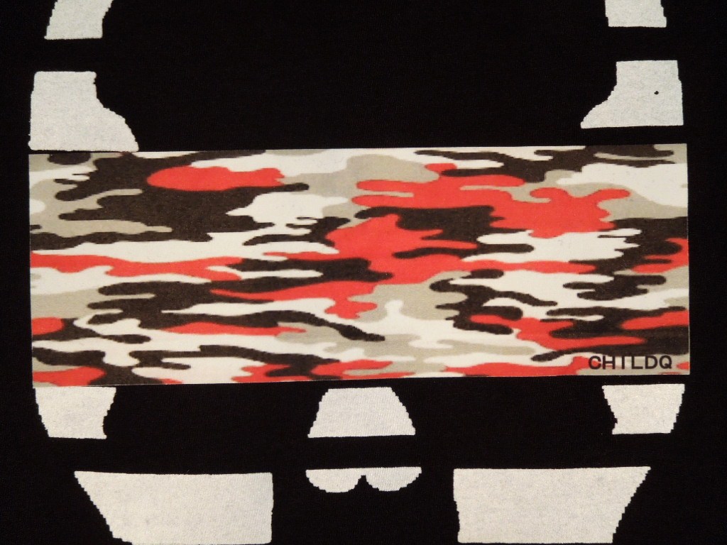 Skull camouflage red �� black Long T-shirt black