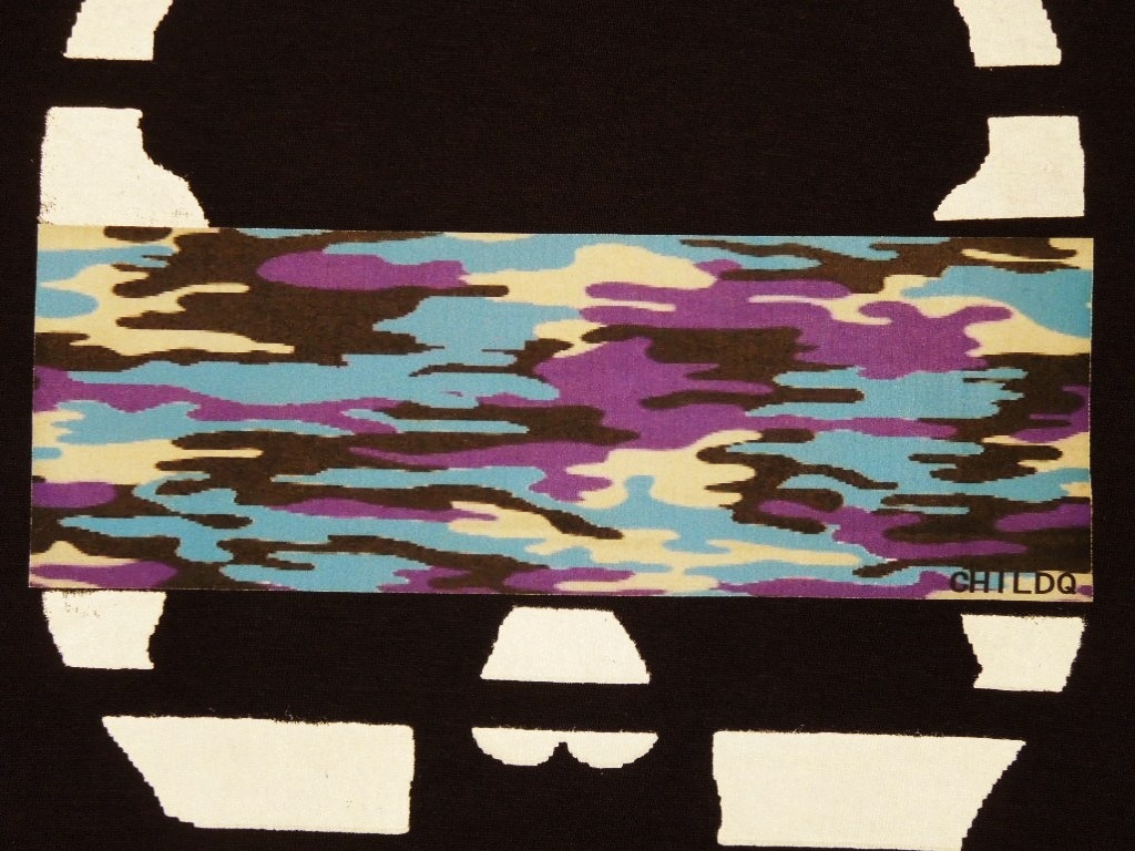 Skull camouflage Blue �� black Long T-shirt black
