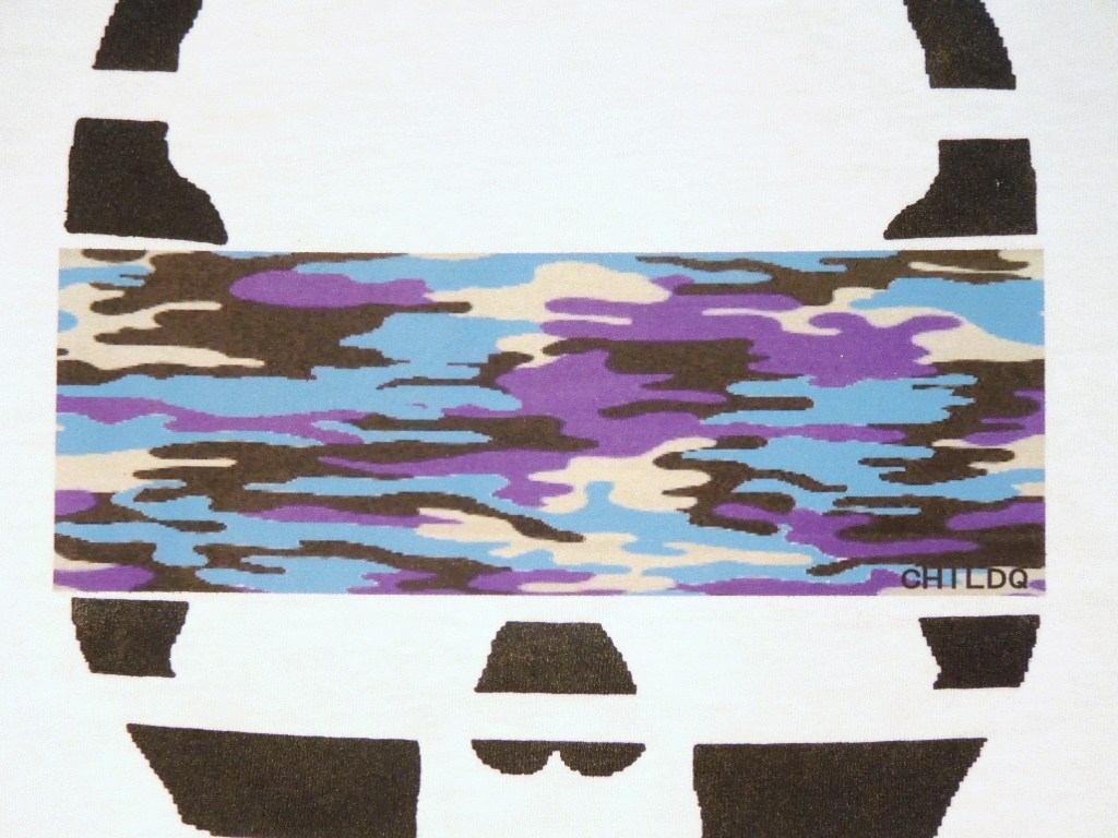Skull camouflage Blue �� black Long T-shirt��White