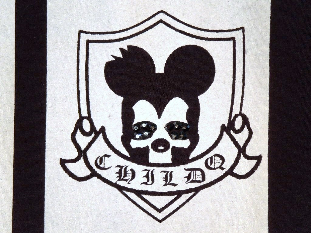 US Skull mouse Swarovski Long T-shirt black
