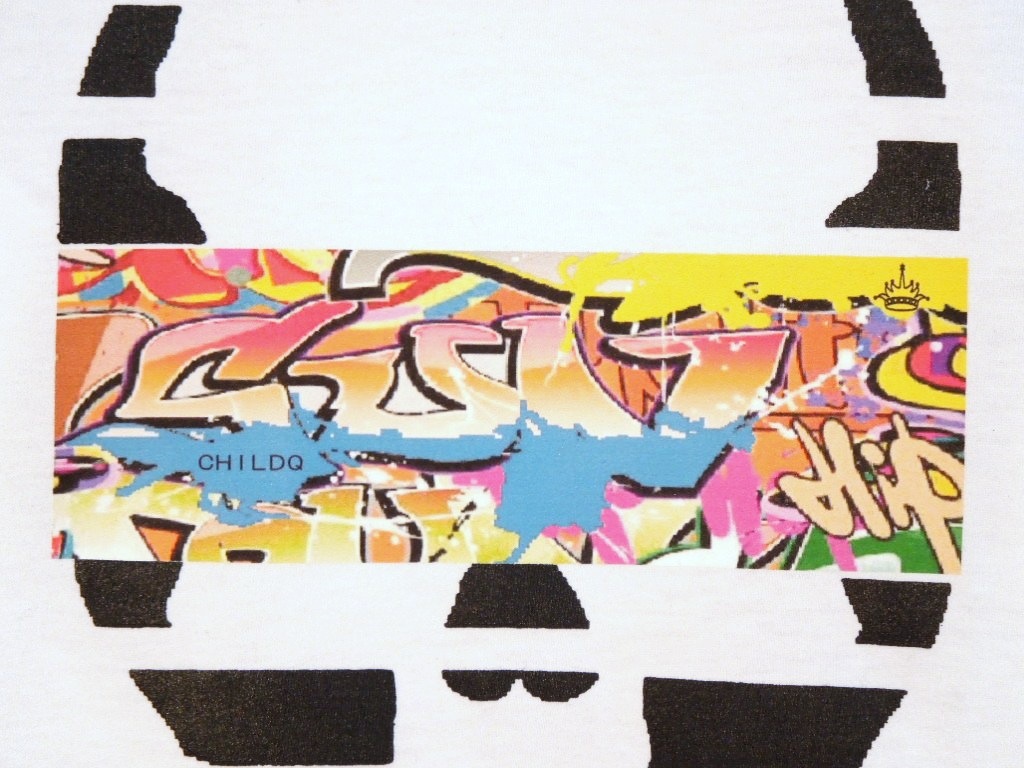 Skull graffiti Long T-shirt White