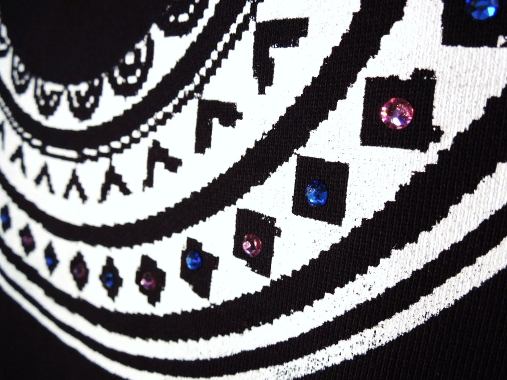 Samoa pattern Swarovski Parker black