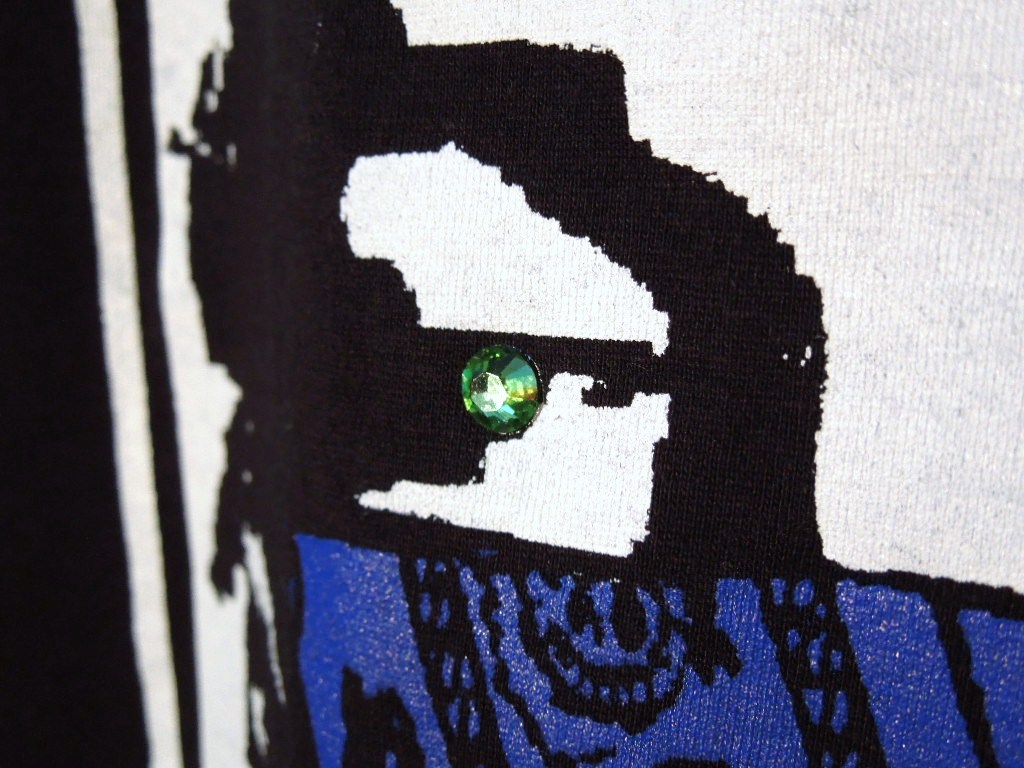 Marilyn bandana Swarovski Long T-shirt black �� blue